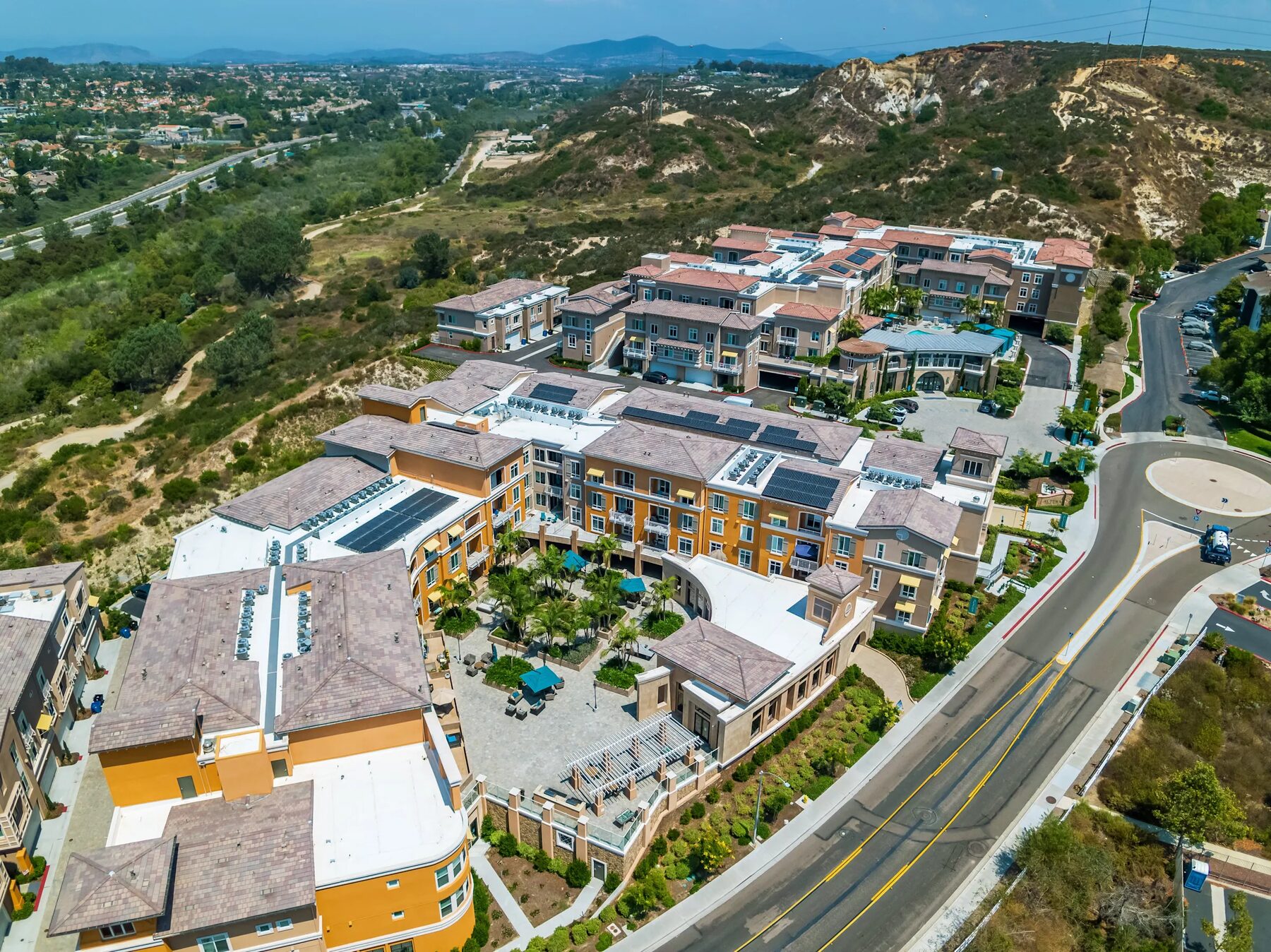 Altura aerial showing courtyard and canyon setting