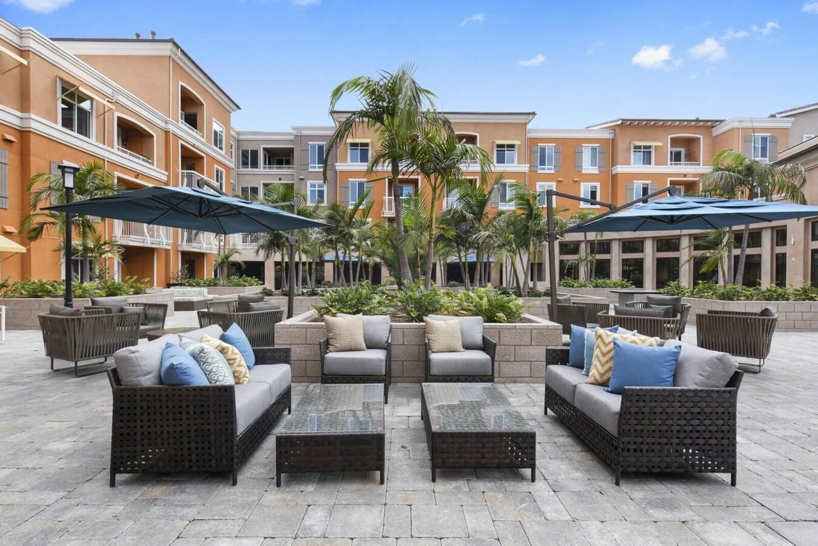 Altura central courtyard with seating